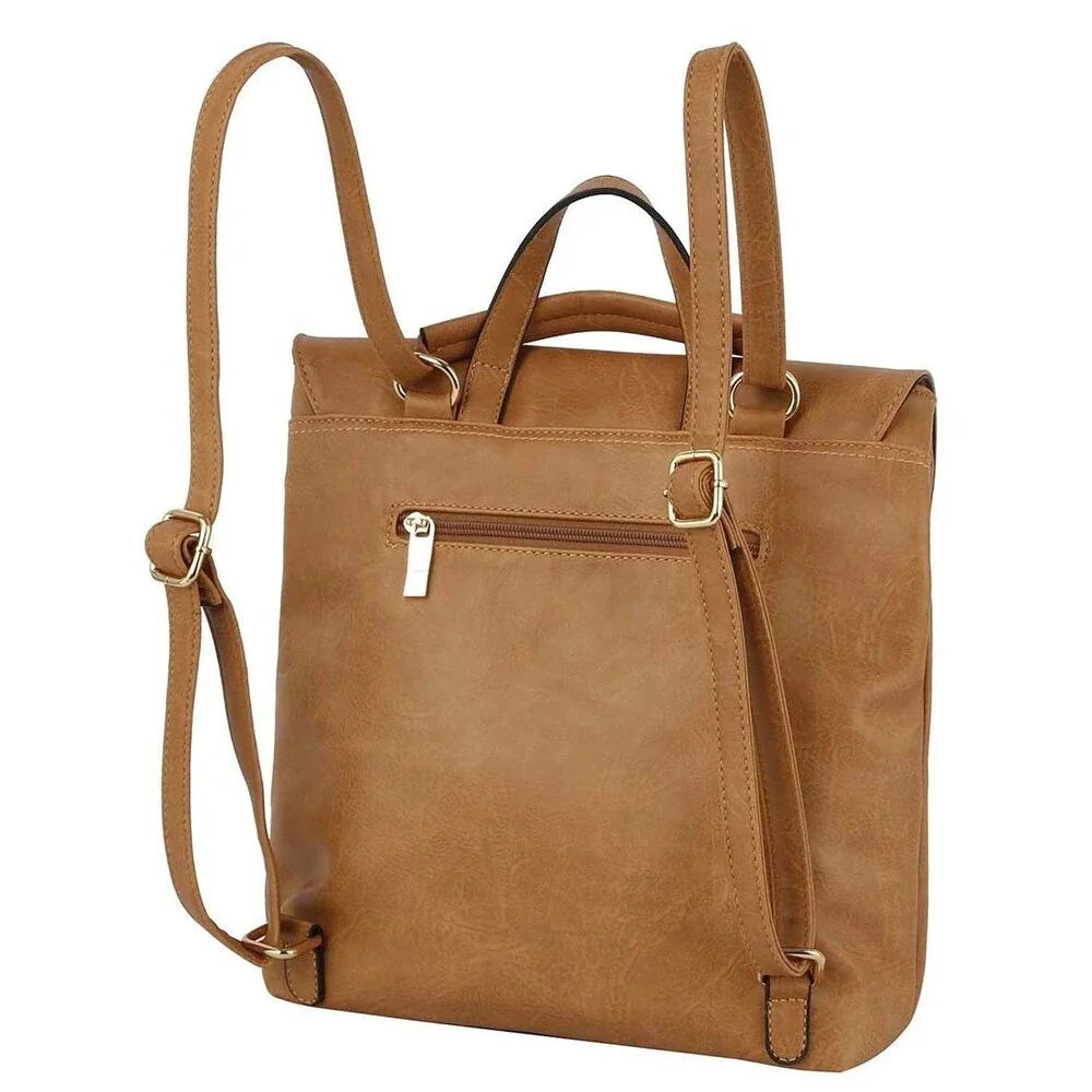 Women's Brown Western Fringe Convertible Backpack Messenger Bag Carry All Bag
